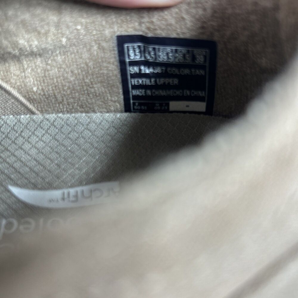 Skechers Bobs Women’s Shoes Size 9 Tan B Cute Archfit Comfort Slip In Canvas - Picture 9 of 11